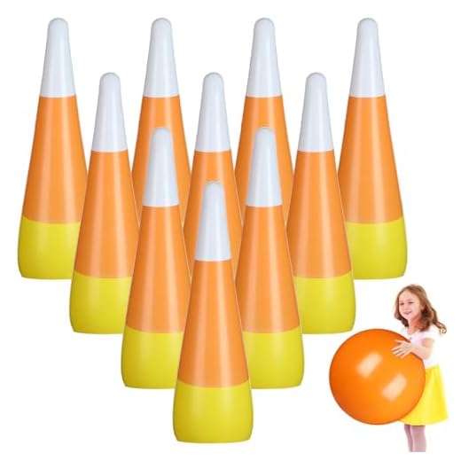 25+ Must-Try Fall Festival Games for All Ages 2 Lunmon 11 Pcs Candy Corn Giant Inflatable Bowling Set 27 Inch Pins with 23 Inch Pumpkin Bowling Ball Indoor Outdoor for Kids Adults Halloween Fall Carnival Festival Party Game Supplies