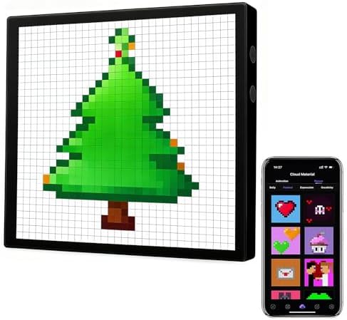 LED Pixel Display, 32x32 Programmable Pixel Art Display with APP Control for Kids Boys Girls, Creative Animations,Fun Text and Digital Clock, Gaming Accessories for Desk/Wall Room Decor