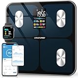 ABLEGRID Digital Smart Bathroom Scale for Body Weight and Fat Percentage,Body Fat Scale with BMI Large LCD Display,Accurate Body Composition Analyzer,Weighing Machine for People with Fitness App,400lb