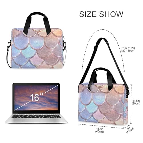 Funda portátil para laptop ALAZA con diseño escamas de sirena miniatura 4