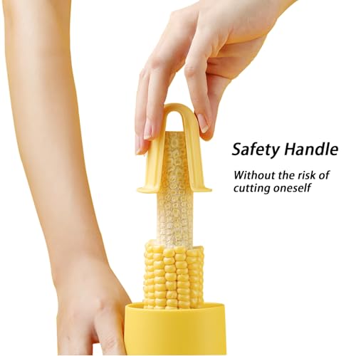 Image of Corn Stripper, Corn Peeler from Corn on the Cob, Quick Corn Kernel Cutter Tool, with Bowl & Safety Handle