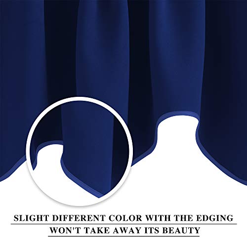 Nicetown Navy Blue Valance - Elegant Design 52 Inches By 18 Inches Scalloped Rod Pocket Window Valance Window Dressing Curtains Panels And Drapes For Living Room/Bedroom/Boys Room, 2 Sets #TOP3