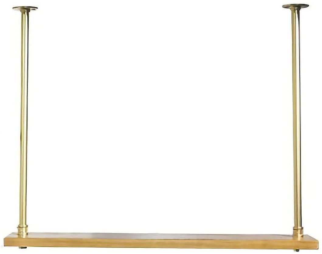 Étagère de plafond suspendue en bois 80cm dorée pour bouteilles de vin