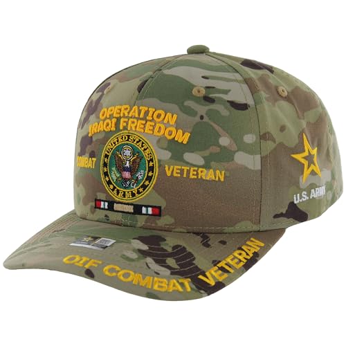 Image of Operation Iraqi Freedom Veteran Hat for Men Official Licensed US Army OIF Combat Veterans Adjustable Cap