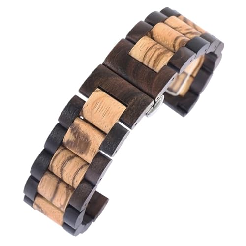 Bracelet en bois rouge rétro 20mm 22mm à dégagement rapide et durable