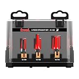 Freud 6 Piece Straight Bit Set - Ideal for Routing Grooves, Dadoes, and Rabbets - 1/2' Shank, 1/4', 3/8', 1/2', 5/8', 3/4', 1' Diameter Bits - 91-102