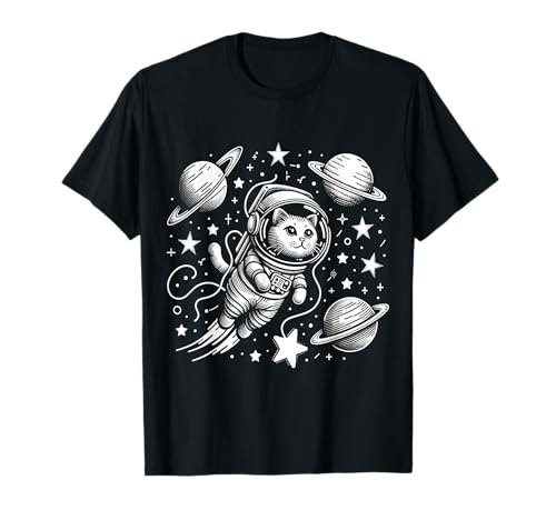 Cat Astronaut - Kitty Space Adventure Tee - Cosmic Explorer T-Shirt