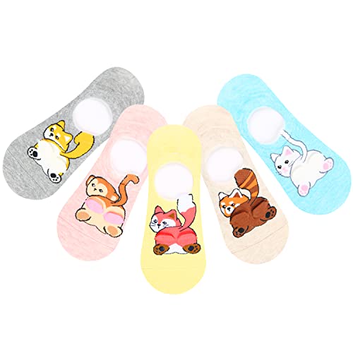 Image of Benefeet Sox Funny No Show Socks Womens Girls Fun Animals Novelty Low Cut Socks Cute Crazy Sock Non Slip Christmas Gifts
