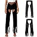 Sywiyi Womens Faux Suede Buttless Western Chaps Adult Hollow Out Open Buttocks Overpants Fashion Chinks Black X-Large