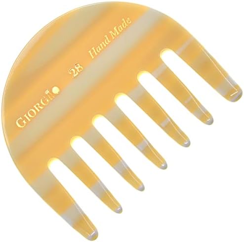 Giorgio G28 Wide Tooth Comb Detangling Comb, Pocket Comb and Travel Comb Wide Tooth Combs for Women for Thick Hair, Hair Detangler Comb For Wet and Dry Everyday Care. Handmade, Saw-Cut, and Polished