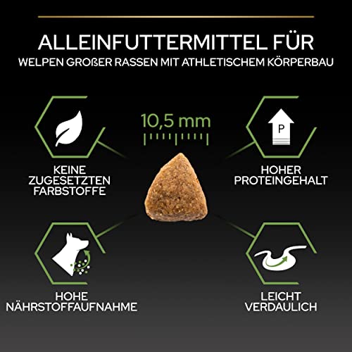 Pro Plan Large Athletic Puppy Healthy Start, Welpenfutter trocken, reich an Huhn, 1er Pack (1 x 12 kg)