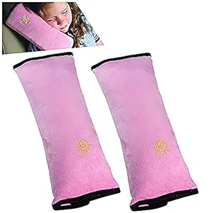 2PC Seat Belt Pillow for Kids, Car Seat Pillow Neck Rest for Kids, Kids Travel Pillow for Car Seat, Kids Seatbelt Pillow, Toddler Infant Safety Support Shoulder Flat Pad, Seat Belt Strap Covers in Car