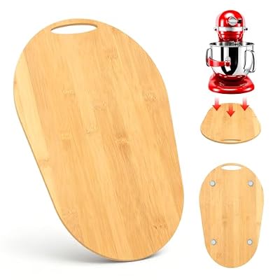 Mixer Sliding Mat for Kitchenaid Mixer, Appliance Slider Compatible with Kitchen Aid 4.5-8 Qt Tilt-Head Stand Mixers,Bamboo Slider Mat Kitchen Aid Mixers Accessory for Baking & Cooking