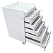 EQCOTWEA 5-Drawer Mobile Dental Cart Stainless Steel Medical Trolley with Lock & 2 Partition Brackets Rolling Medical Storage Cabinet for Clinic, Hospital, Dental Assistant, Office, School, Home Use