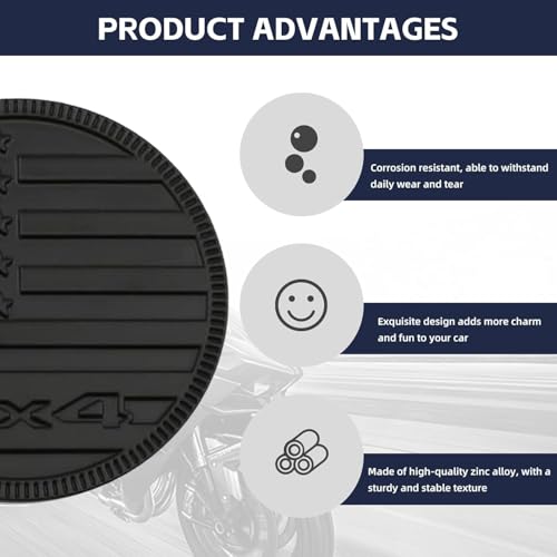 Image of CONGCONG for Jeep Emblem babge U.S. Flag Emblem 4x4 Metal Automotive Badge Specifically Designed for The Jeep Wrangler Cherokee - Stick it Anywhere! (The National Flag Dumb Black)