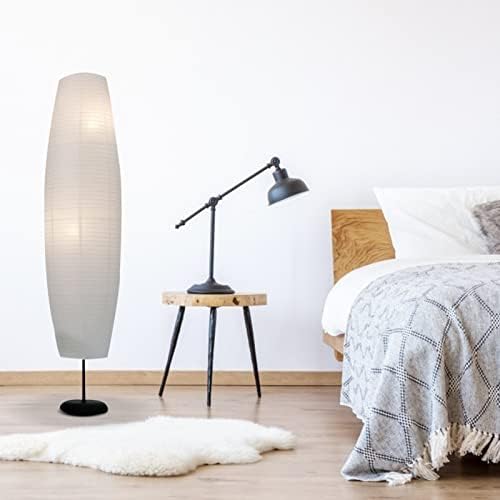 Luxshiny Paper Floor Lamp Shade Iron Paper Floor Light Cover Japanese Standing Lamp Shade Contemporary Floor Lamp Cover for Bedrooms Living Room Light Accessory
