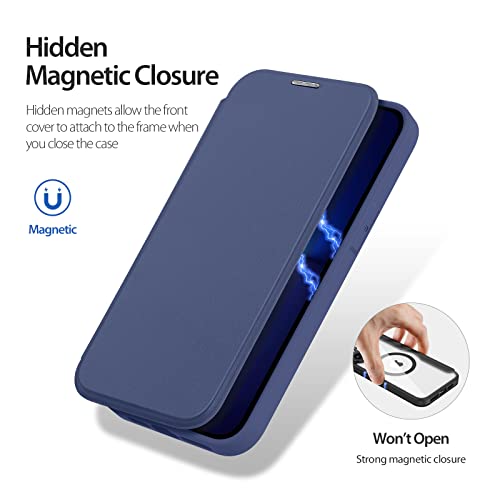 Coque iPhone 13 Pro Max en cuir synthétique premium et dos transparent rigide