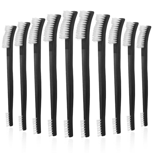 Reinigungsbürsten Set 10 Stück Doppelseitiges Nylon Reinigungsbürsten mit Zwei Enden Mini Kunststoff Allzweckbürsten mit Steife Borsten Kleine Detailing Fugenbürsten für Küchenspüle Badezimmer