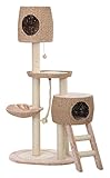 Petpals Group Multi-Level Paper Rope, Fleece and Sisal Fun Zone with Stairs and Two Hiding Condos