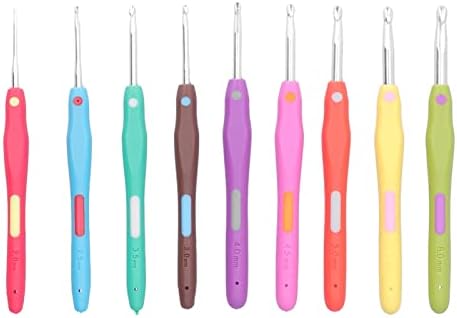 Jeanoko 9Pcs Crochet Hooks Set with Ergonomic Soft Handle for Easy Identification and Wide Application for Crochet Lovers - 5