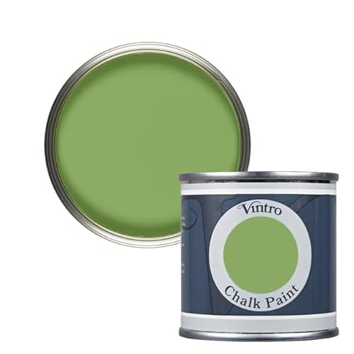 Vintro Paint | Green Chalk Paint | Furniture Paint | Shabby Chic | Ultra Matt Finish | 125ml (125ml, Rainforest - Bright Green)