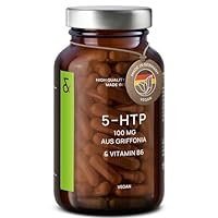 5-HTP Kapseln hochdosiert plus Vitamin B6 - für Nerven und Psyche - 5 HTP 100mg aus Griffonia Simplicifolia Samenextrakt - Serotonin Booster - natürlich pflanzlich & vegan