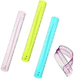 Material de calidad: estas reglas flexibles están hechas de material plástico de calidad, que son resistentes y flexibles, no se decoloran ni se rompen. Se pueden doblar y plegar, caer al suelo o doblarse no son fáciles de romper, inastillables y fiables, te servirán durante mucho tiempo