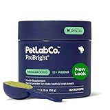PetLab Co. ProBright Dental Powder - Dog Breath Freshener - Teeth Cleaning Made Easy – Targets Tartar & Bad Breath - Formulated for Medium Size Dogs - Packaging May Vary
