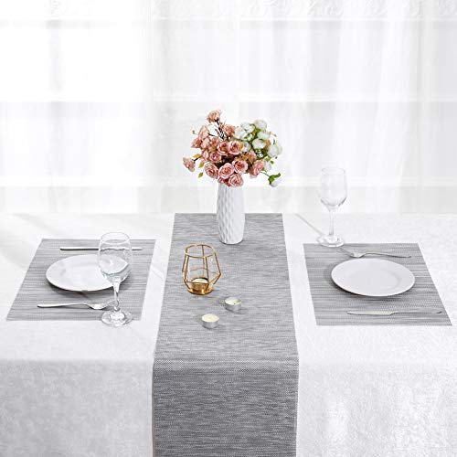 Dolopl Table Runner Grey Table Runners Outdoor Table Runner 12"×72" Non-Slip Heat Resistant Easy To Clean Modern Farmhouse Kitchen Table Runner For Patios Family Dinner Office Kitchen Table #TOP5