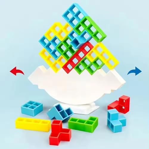Image of Lefan Tetra Tower Game 16 Pcs Stack Tower, Swing Stack High Child Balance Building Block 2 Players+ Interactive STEM Toy for Family, Travel, Parties for Adults & Kids (Tetra Tower 16 pcs)