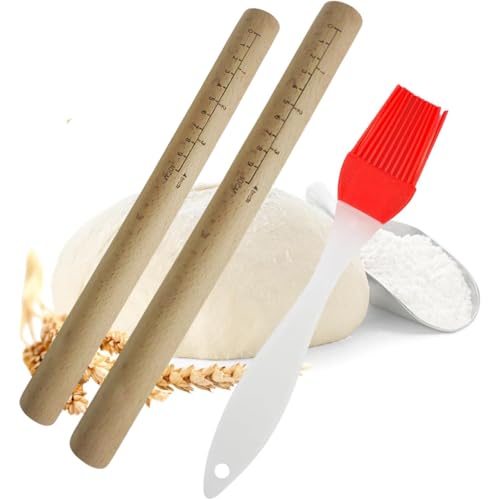 Rodillo de Amasar,Rodillos Amasar en Madera de Haya,Rodillo de Cocina,Rodillo de Repostería,Rollo de Masa,Accesorio para Hornear Pizza, Pasta, Galletas, Pastelería, Pan, Fondant