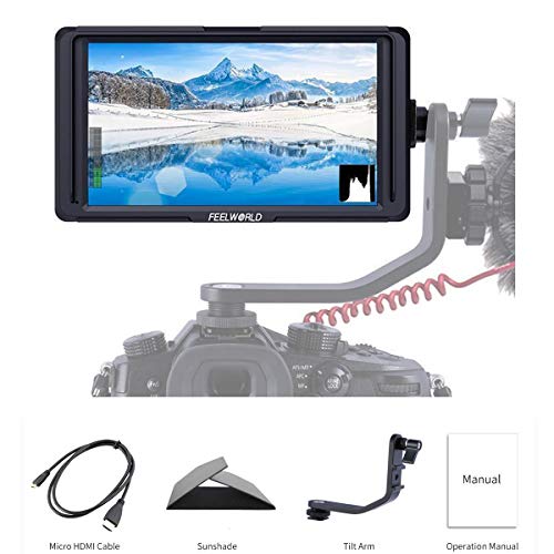 Image of FEELWORLD F5 5 Inch DSLR Camera Field Monitor IPS Full HD 1920x1080 Support 4K HDMI Input Output Tilt Arm Power Output