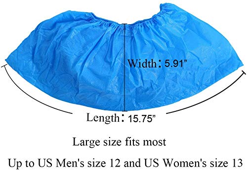 Buself Shoe Covers Disposable -100 Pack (50 Pairs) Disposable Shoe & Boot Covers Waterproof Slip Resistant Non Slip, Durable Boot&Shoes Cover, One Size Fits All (Clear Blue) (CPE Plastic) - Thumbnail 2