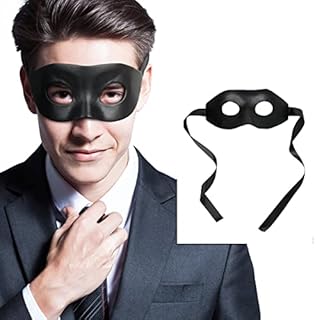 Cusfull Men's Classic Masquerade Faux Leather Mask Venetian Mardi Gras Mask Fancy Goods for Cosplay Halloween and Themed Party