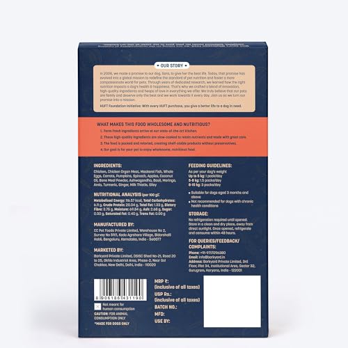Image of Sara's Wholesome by HUFT Grain-Free Chicken & Veggies Wet Dog Food - 100 gm | Human-Grade Ingredients | Gluten-Free, Balanced Nutrition | Suitable for Puppies & Adult Dogs