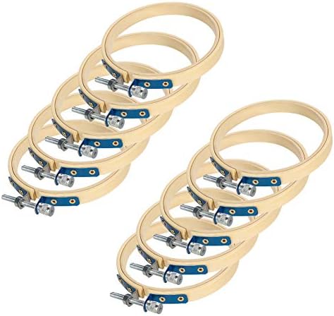 upain 4 inch Embroidery Hoops 10 Pieces 10cm Round Cross Stitch Sewing Hoop for Embroidery Craft Making