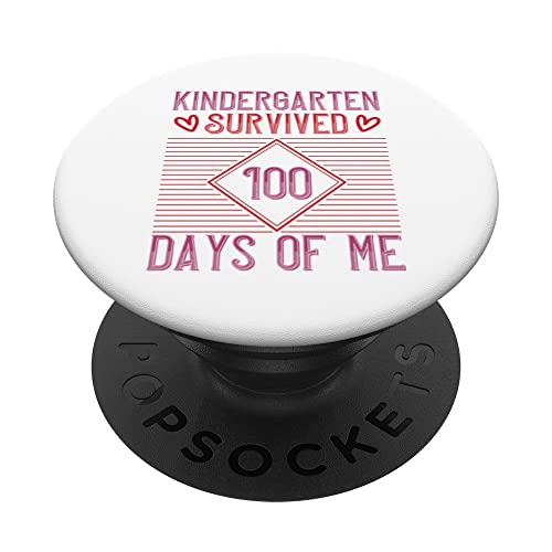 Kindergarten Grade Survived 100 Days Of Me Back To School PopSockets PopGrip Intercambiabile