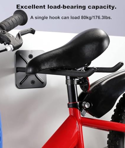 LCOUACEO Wandhaken Garage, Schwerlast Garage Haken, 4 Stück Doppelhaken Storage Hooks zur Organisation für Leiter, Stuhl, Schlauch, Fahrrädern, Elektrowerkzeugen, Tragkraft 80 kg