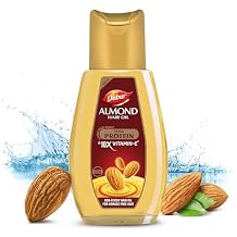 Dabur Almond Hair Oil - Natural Moisturizing, Strengthening and Hair Oil Elixir for Healthy Scalp, Promotes Nourishing for Soft, Manageable, Long and Smooth Hair From Root to Tip - 200 ML