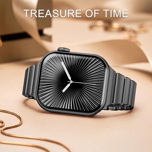 Image of Magnetic Slim Metal Band Compatible with Apple Watch Bands for Women Series 11 10 46mm 45mm 44mm 42mm SE 9 8 7 6 5 4 38mm 40mm 41mm 3 /2 /1,Luxury Stainless Steel Strap Silicone Link For iwatch