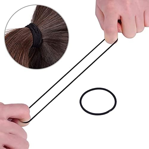 ILamourCar Hair Bands, 4mm Elastic Hair Ties Ponytail Holders, Hair Bobbles for Women, Hair Bobble Elastic Hair Bands, Perfect for Women and Girls (30, Black)