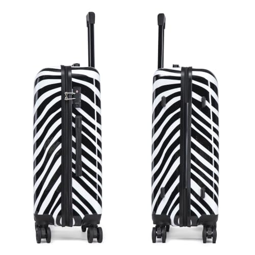 Image of InUSA Zebra Print 24-Inch Hardside Spinner Luggage Lightweight & TSA Lock