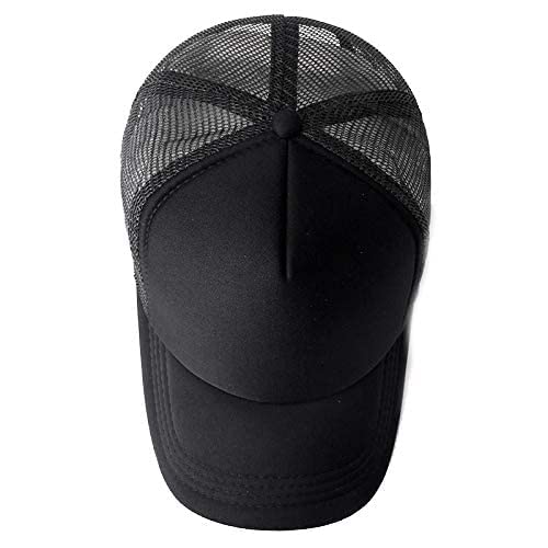 Image of Black Baseball Cap with Leather Patch, Casual Unisex Sports Hat, Adjustable Fit-Free Size