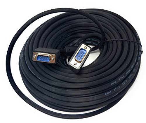 DRUT 30m VGA to VGA Cable 15 pin SVGA Male to Male for Monitor Computer PC Laptops TV Projectors Extension Lead, HD15 All Data Pins Connected 99ft Black