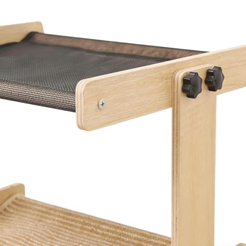 Katzen-Hängematten-Sitzstange, schwimmendes -Schlafbett, System-Set, Haustierablage aus Holz, verstärkter Rahmen, Baustruktur, entspannendes Sonnenlicht, Design-Stil für Zuhause, Studium-9