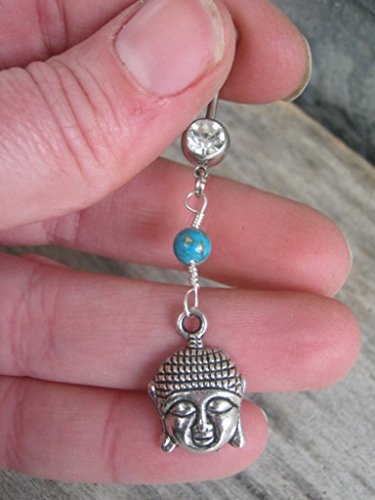 Personalized Angel Fish Belly Button Ring, Turquoise Composite Nautical Beach Body Piercing, Optional Birthstone Navel Jewelry #TOP5