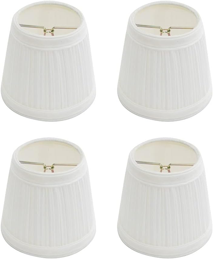Renovators Supply Manufacturing Small Clip On Lamp Shade Green Fabric 4" Tall Vintage Mini Clip On Pleated Drum Style Fits Chandelier Candelabra Bulb Living Or Bedroom Lampshade Replacement Pack Of 6