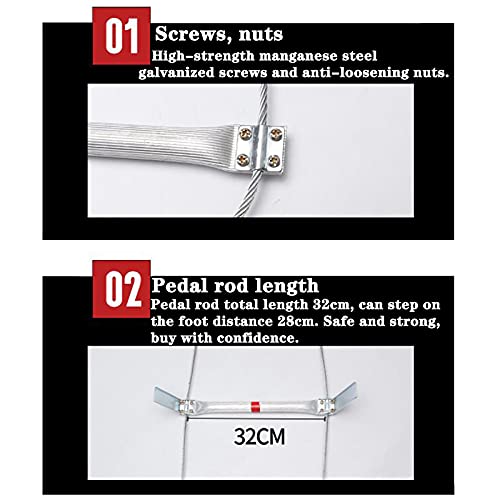 Fire Escape Rope Ladder Emergency Flame Resistant Safety Rope Ladder With Aluminum Alloy Wire Rope Soft Ladder For Kids And Adults, Outdoor Activity Climbing Ladder Mountaineering, 9.8Ft-98.4Ft #TOP2