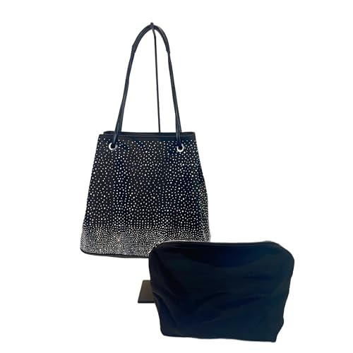 Sparkle Shoulder Bag with Rhinestones, 13L x 5.5W x 12H inches, Black, Water Brick Material evening Party Date One shoulder Crossbody handheld Fashionable and sophisticated sense woman miss lady2