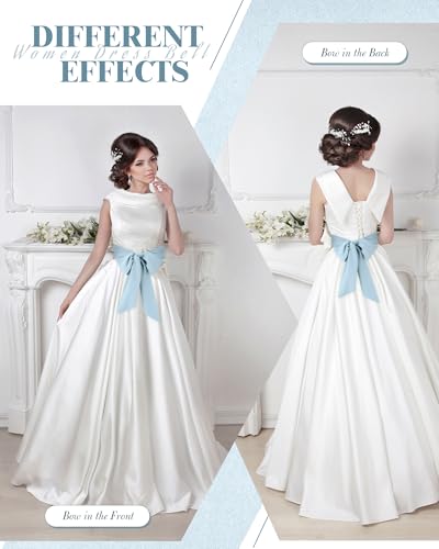 Image of Glitopper Women Chiffon Sash Belt Dress Sash Waist Bridal Wedding Belt 50s Accessories 3'' Wide